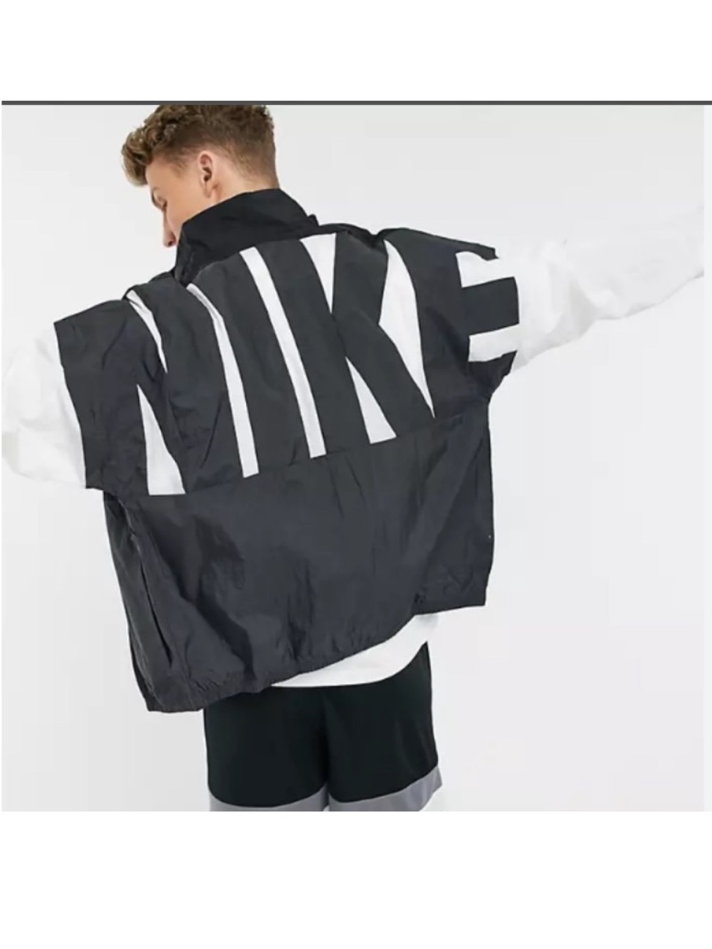 Nike Starting 5 Basketball Jacket Retro Zip Men's XL Black and White Windbreaker